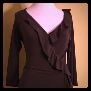 GEORGE STRETCH RUFFLED BLOUSE